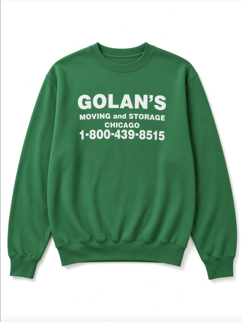 Vintage 90s Golan's Moving Storage Chicago Green Crewneck Sweatshirt Large USA